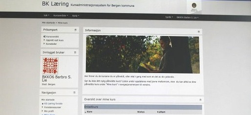 Skjermbilde av BK Læring. Fotograf: Barbro Sofie Lie. Foto